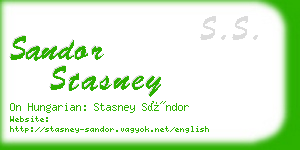 sandor stasney business card